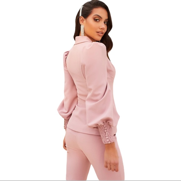 New without tags Lavish Alice corset button blazer co-ord in pink - Picture 2 of 9